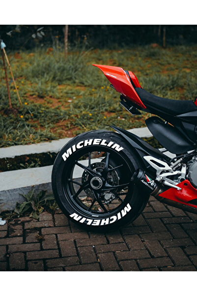ASTUNİNG xMichelinX Motosiklet Ve Otomobil Uyumlu Lastik Yazısı Sticker Arma 4 ADET