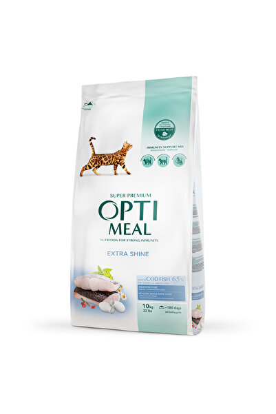 OptiMeal Hrană uscată pentru pisici adulte - cu cod, 10 kg