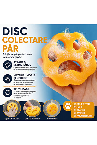 SMARTECH Disc reutilizabil pentru colectarea părului de animale, ideal pentru...