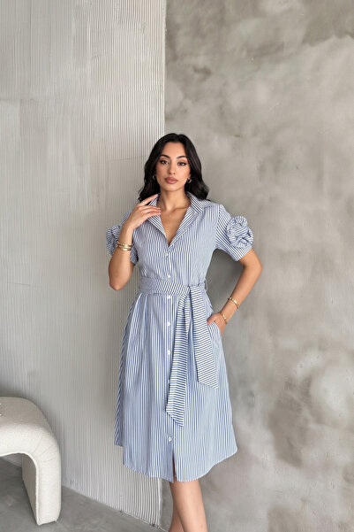 QBZ ROCHIE MIDI CU DETALII ROSE