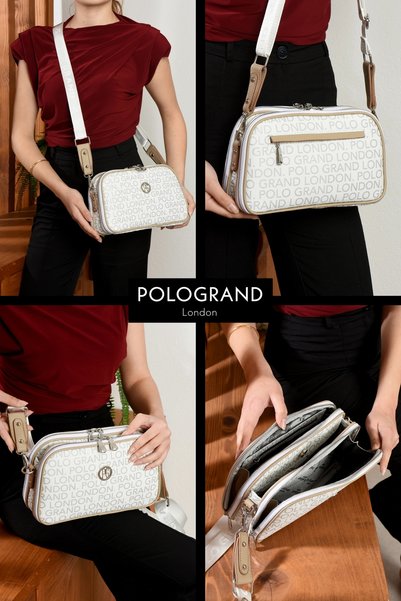 POLOGRAND London Original Special Boxed 4-Compartment Luxury Soft Leather Comfortable Thick Column Cross Strap Stylish Shoulder Bag