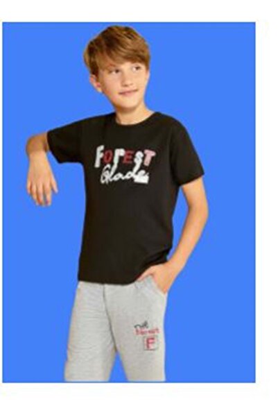 Elsima Black Boy's Pajama Set Black