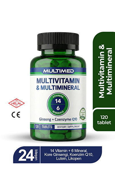 Multimed Multivitamin – 12 Vitamin + 6 Mineral + Ginseng + Q10 + Lutein + Kol...