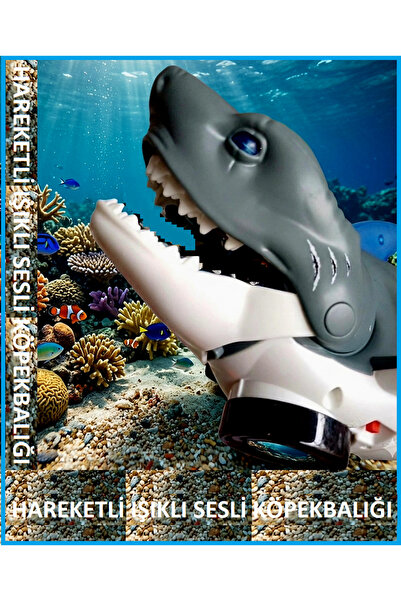 OYUNCAKSAHİLİ Köpekbalığı Shark Çarp Dön 30cm Elektronik Balık ışıklı Sesli H...