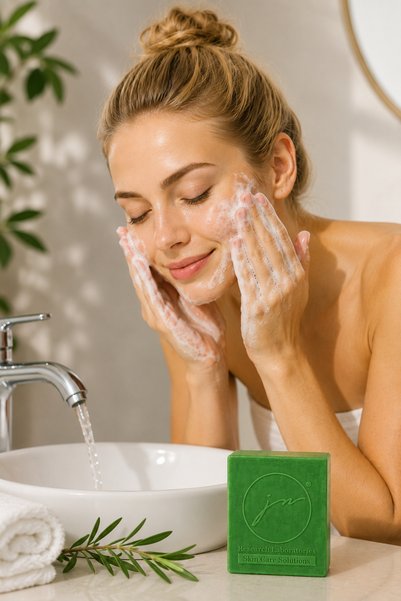 Jimena Natural Anti-Acne Pore Tightening Oily Skin Ceramide Np, Azelaic Acid, Gotu Kola Soap 85 Gr
