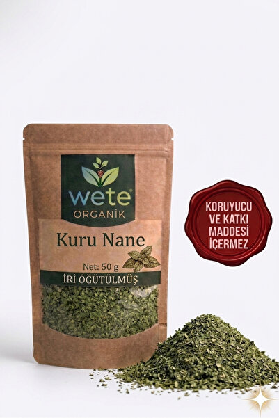 wete organik Kuru Nane 50 gr Doğal Katkısız İri Öğütülmüş
