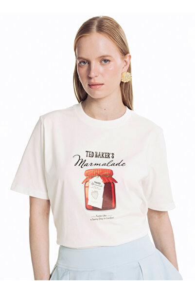 Ted Baker Kırık Beyaz Kadın T-Shirt TBWRTS1054-2