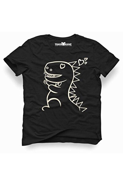 Tshirthane Dinosaur Dinosaur muška Štampano crna majica