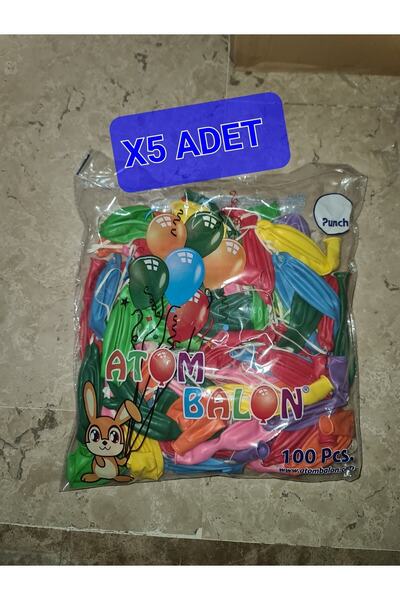 Atom 5 Pack Punch Elastic Balloon 500 Pieces
