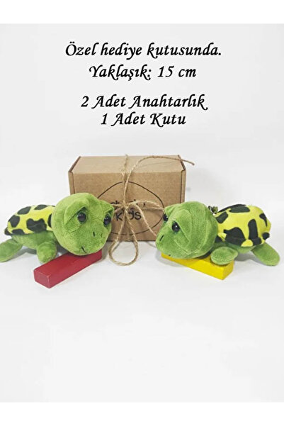 dudu kids علبة كرافت تحتوي على 2 قطعة من سلسلة مفاتيح على شكل سلحفاة ملونة من...