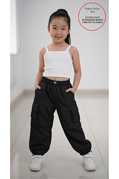 sarto mano Kız Çocuk Crop Ve Paraşüt Pantolon Alt Üst Takım
