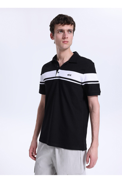 Discovery Expedition D6SM-TST3748 Siyah Relaxed Fit Erkek Polo T-Shirt