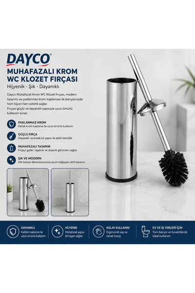 Genel Markalar Dayco Muhafazalı Krom Wc Klozet Fırçası