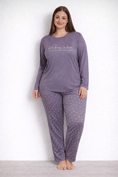 Pemilo Set pijamale Milan cu mâneci lungi pentru femei, mărime mare 20754