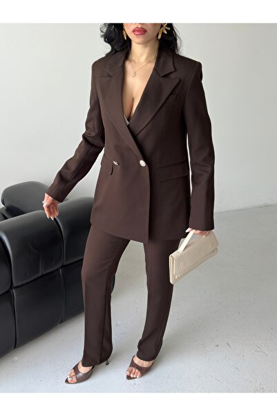 MRTGİYİMİSTANBUL Premium Kadın Oversize Blazer İkili Takım