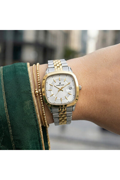 Daniel Klein Premium Silver and Gold Stainless Steel Watch for Women DK.1.141...