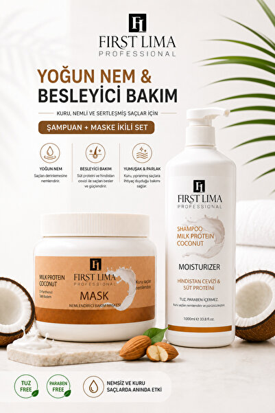 First Lima Professional Kuru Saçlar Için Tuzsuz Süt Proteini & Hindistan Cevi...
