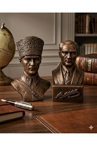 TEDİSANAT Tedi Sanat Mustafa Kemal Atatürk Büst Heykel 2li