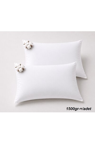 Mandaş Set of 2 Full Cotton Pillows with Inner Filling 1500Gr Cotton Filled (...
