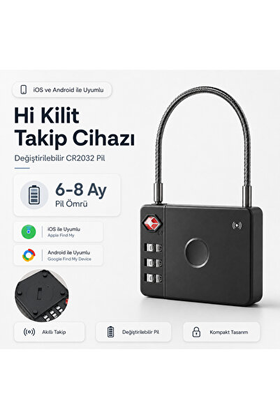 Hi Kilit iOS Android Uyumlu Akıllı Valiz Kilidi