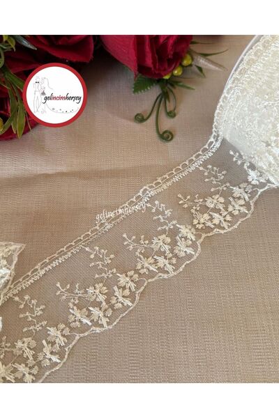 Gelincimherşey Minik Çiçekli Dantel Tül Güpür 6 cm 4 metre