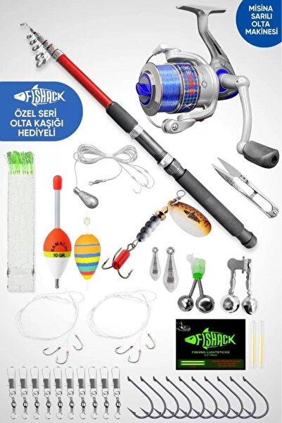 Fishack 35 Parça Tam Takım Olta Seti - 300cm Kamış 30-60GR / 30'luk Makine (S...