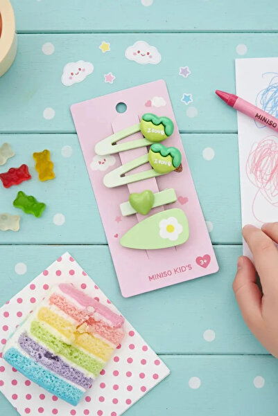 Miniso Licensed Kids Set of 4 Colorful Cute Hair Clips 14 cm