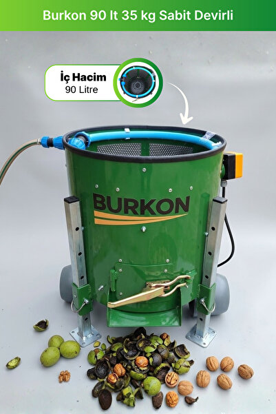 BURKON MAKINE Burkon 90 Lt 35 Kg Sabit Devirli Ceviz Soyma Makinası