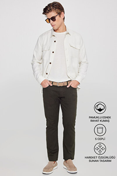AC&Co / Altınyıldız Classics Pantaloni chino elastici din pânză de bumbac pen...