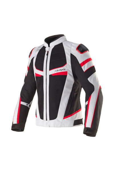 Clover Rainjet-3 WP Korumalı Motosiklet Montu Gri Siyah Kırmızı