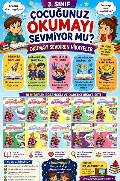 5 Renk Yayınları 3.Sınıf Okumayı Sevdiren 10 lu Hikaye Seti - 11 (64 sayfa)