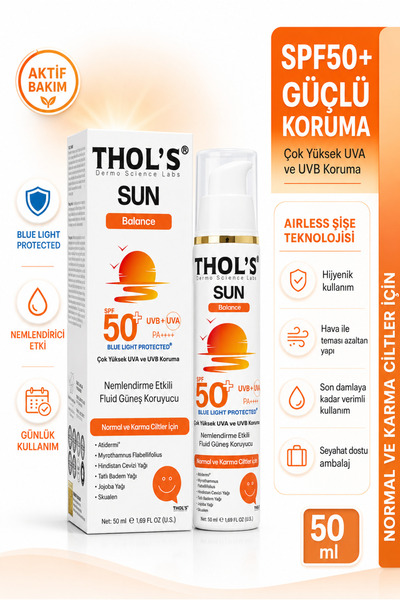 THOLS كريم الحماية من الشمس TB6 SPF50+ SUN BALANCE للبشرة المختلطة، يوازن الد...