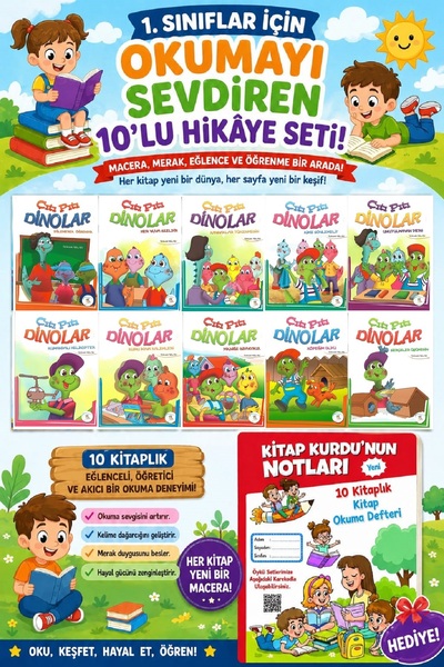 5 Renk Yayınları 1 .Sınıf Öğrencileri İçin Zevkle Okuyacağı 10 lu Hikaye Seti...