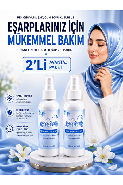 Kalıcı Şekillendiren Ve Anında Sabitleyen İpek Şal Ve Eşarp Spreyi (2 Adet X150 ML)