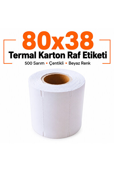 RULORULO Etichetă termică pentru rafturi din carton 80x38, 500 de role, 1 bucată