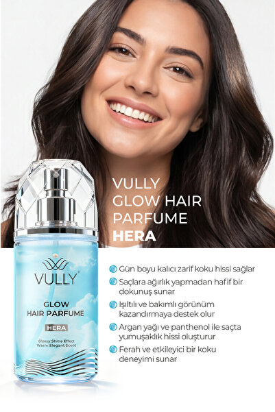 VULLY Glow Hera Argan yağlı besleyici ve Panthenol içerikli ışıltı veren Saç Parfümü 100 Ml