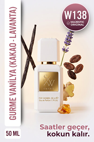 Swars Parfüm W138 Kadın Parfüm Gurme Vanilya Edp 50 ML Lavanta Kakao Zencefil...