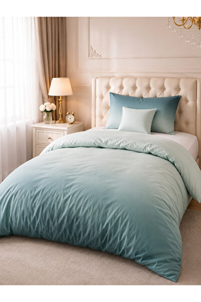 Sendia Single Duvet Cover Set , 140 x 200 cm, Green gradient pattern, 3 piece...