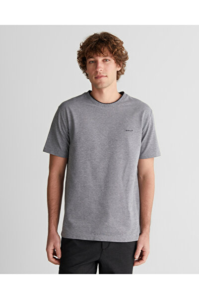 Gant Erkek Siyah Bisiklet Yaka Regular Fit T-Shirt