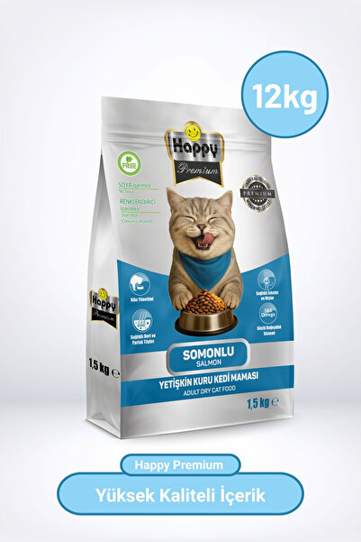 Happy Somonlu Kuru Kedi Maması 12 Kg