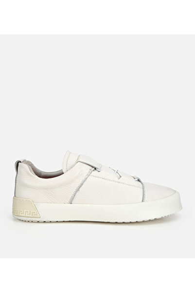Hotiç Men's Leather White Sneakers with Lace Detail