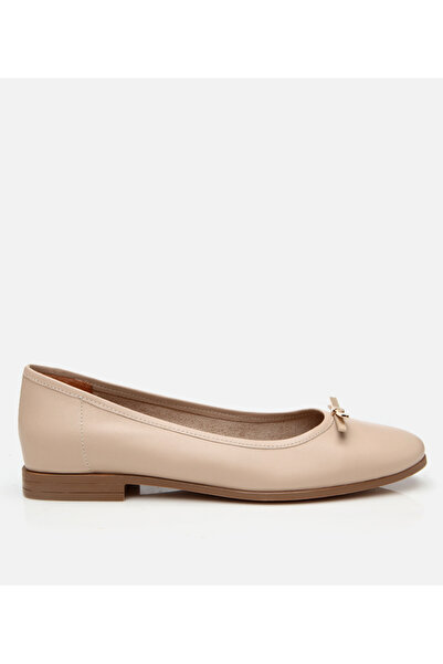 Hotiç Beigefarbene Ballerinas aus Leder für Damen