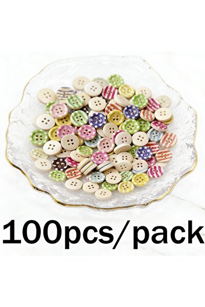 Choice 15mm Multi-Colored (100pcs/pack) 1.5cm painted circular wooden buttons...