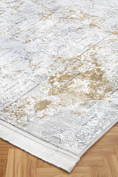 Mozart Wipe and washable with antiallergic anti-slip base Flat fringed carpet 58220