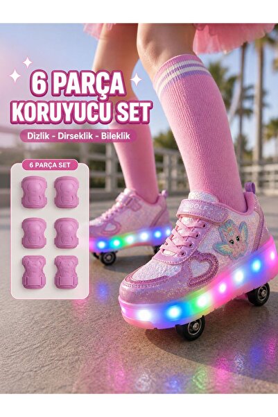 SOLERO Patenli Işıklı Tekerlekli Çocuk Ayakkabısı – LED, Gizlenebilir Tekerlek