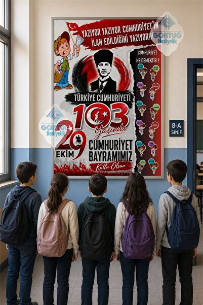 Göktuğ Hediyelik 29 EKİM OKUL VE KREŞLER İÇİN VİNİL BASKI 100x150