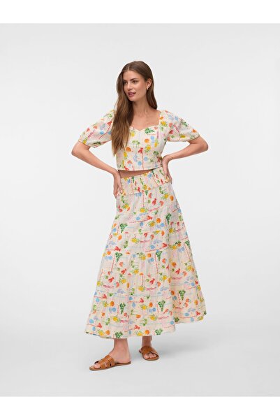 Vero Moda Rock VMELENA Hohe Taille Langer Rock