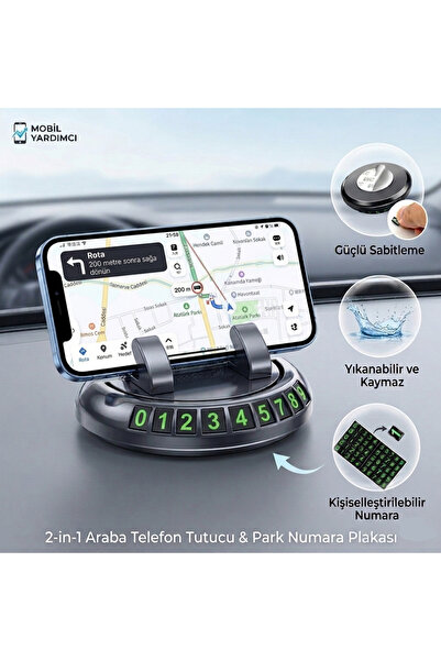 Serzembil Araç İçi Telefon Tutucu Numaratörlü Araba Numaratör Telefon Tutucu ...