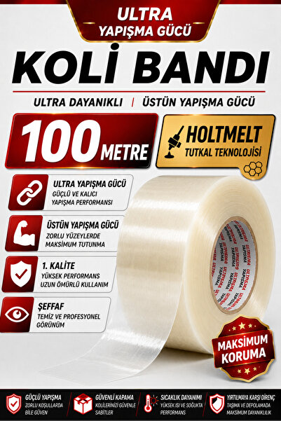 OPTİMEX TAM 100 METRE 45x100 Koli Bandı Şeffaf A Kalite Bant