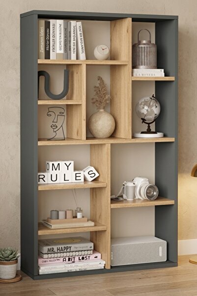 L'occi Concept Forge Modern Raflı Kitaplık 124 cm Çok Amaçlı Ofis ve Çalışma ...
